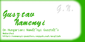 gusztav namenyi business card